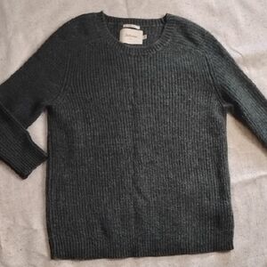 Bellerose Dark Charcoal Crewneck Rib Knit Sweater